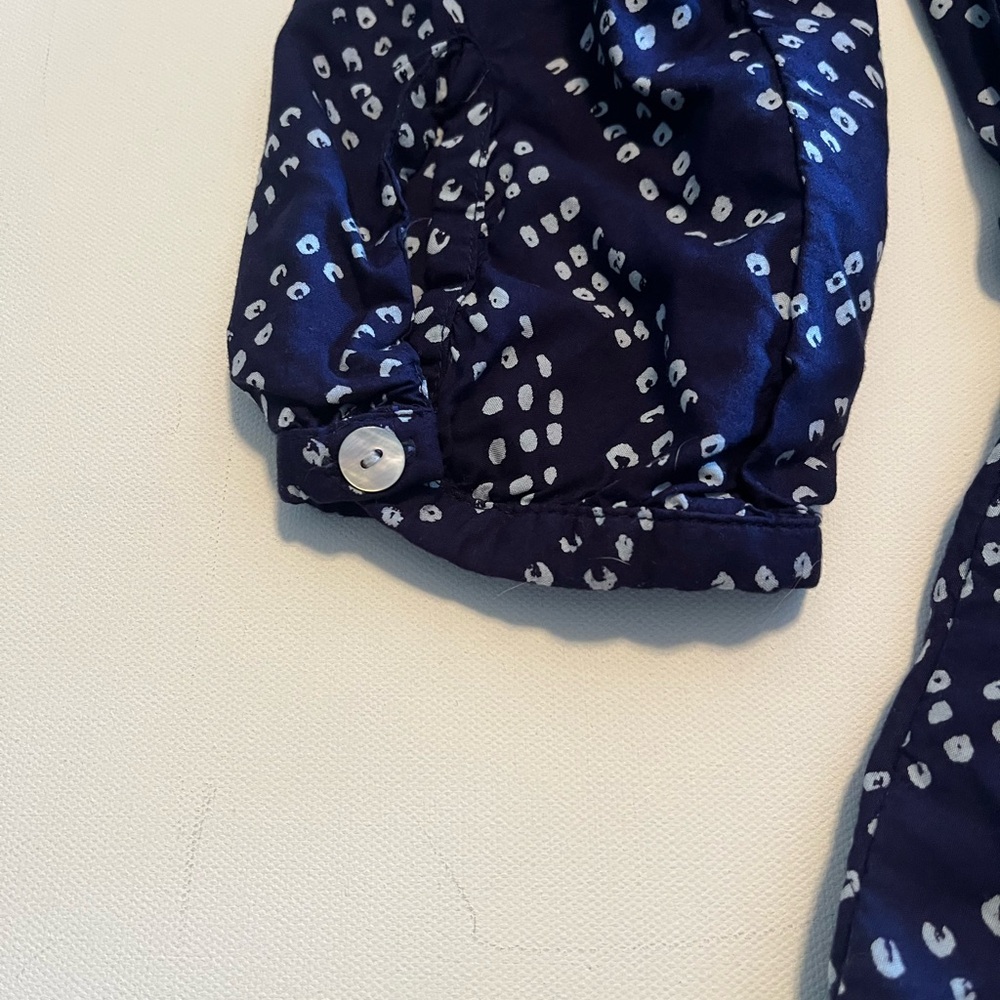 Sanctuary Women's Navy and White Geometric Romper Tie-Back Small - Picture 10 of 14